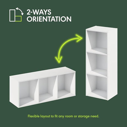 Furinno PASIR Book Shelf, 3-Cube Bookcase, Standing Bookshelf, Open Storage - Image 5