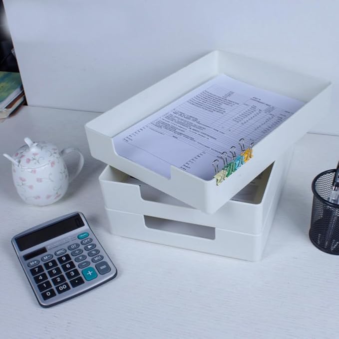 Letter-Size Tray, Desk Drawer Organizer, A4 Plastic Paper Tray, Plastic Paper - Image 2