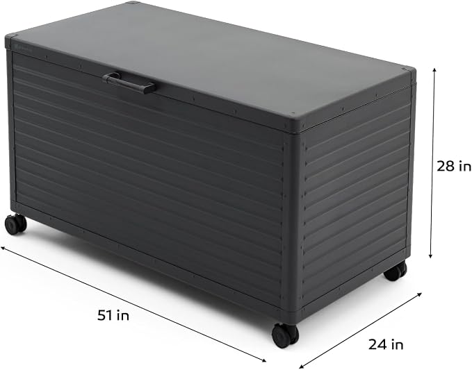 MIRADOR 134 Gallon Outdoor Storage Box Waterproof, Metal Deck Box - Image 5