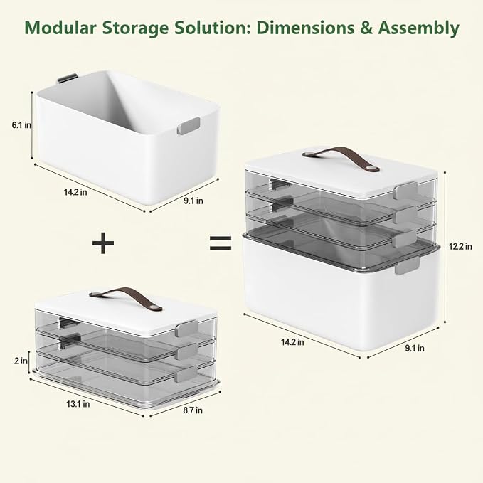 MOPALL 4-Tier Medicine Organizer Storage Box, Portable Latch Bin - Image 6