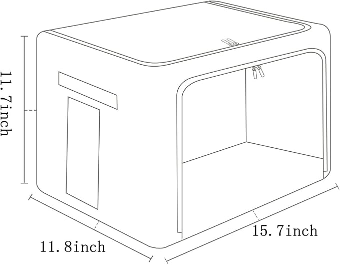 FHSQX 2 Pack Clothes Storage Bins Stackable Metal Frame Storage Box Foldable - Image 5