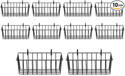 10 PCS Grid Wall Baskets and Bins, No Drilling Small Hook Basket Set by Unknown