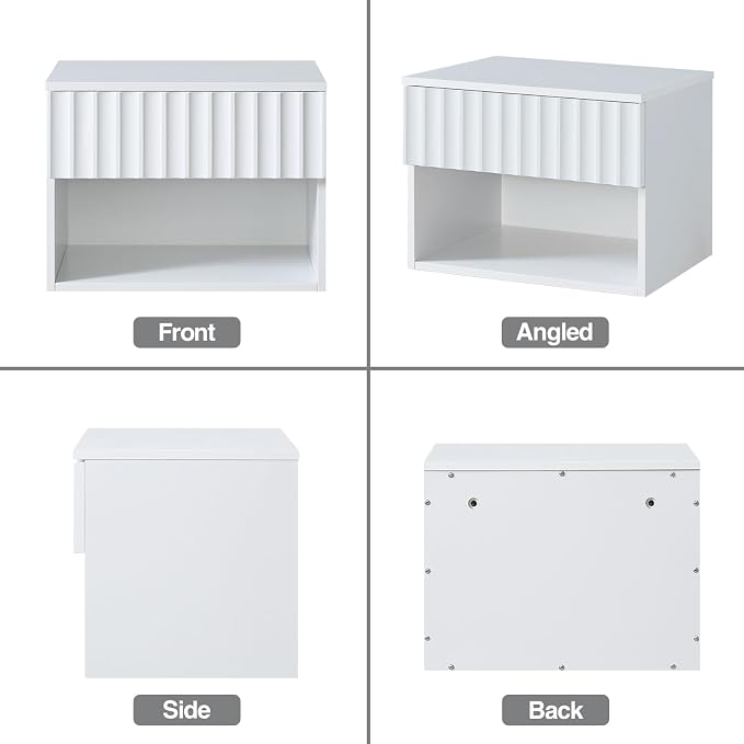 Floating Nightstand with Fluted Drawer - Image 9