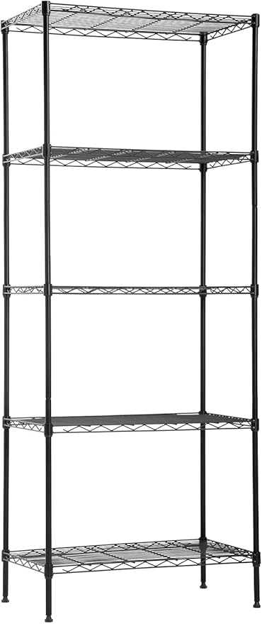 FDW | 5-Tier Wire Shelf | 24" x 14" x 60" | Black | Storage Shelves by FDW