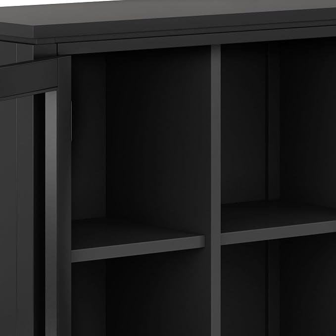 SIMPLIHOME Cosmopolitan Solid Wood 30 inch Storage Cabinet in Black - Image 9