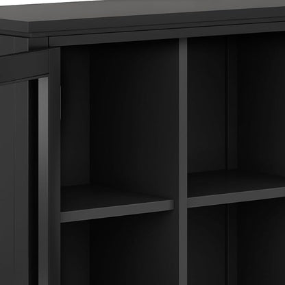 SIMPLIHOME Cosmopolitan Solid Wood 30 inch Storage Cabinet in Black - Image 9