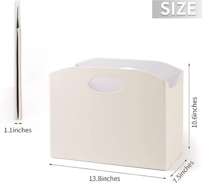 EZDeco Magazine Holder Foldable Magazine Rack Floor PU Leather File Holder - Image 2