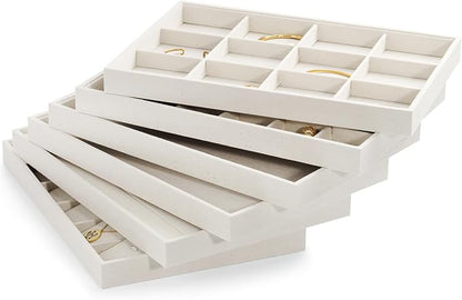 Oirlv Stackable 12 Girds Jewelry Trays Jewelry Storage Tray Showcase Display - Image 7