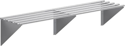 AmGood 18 in. x 72 in. NSF Stainless Steel Tubular Wall Shelf | Heavy-Duty by AmGood