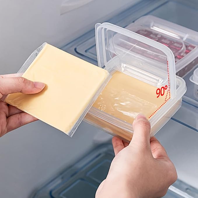 2Pack Sliced Cheese Container for Fridge, Flip Lid Clear Butter Block Cheese - Image 5