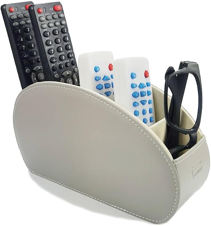 Remote Control Holder Organizer Stable Table Desk Leather Cases Control Storage by Fosinz
