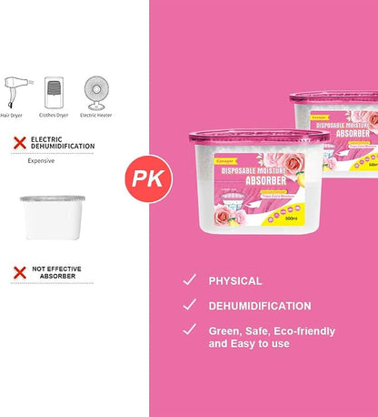 CANAGER Moisture Absorber Box, Lemon Rose-6 packs, Dehumidifier - Image 3