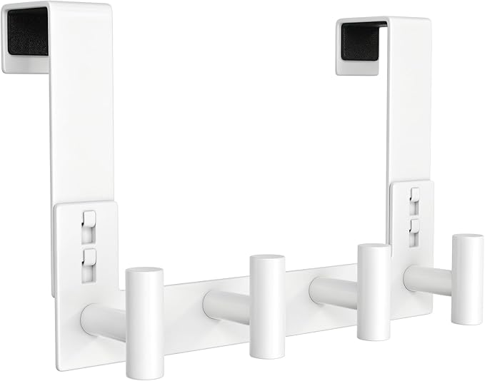 PMMASTO Over The Door Hooks, Fits 1-3/4" Thick Door No Drill Hooks by PMMASTO