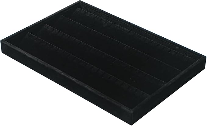 Coward 2PC Black Velvet Stackable Earring Tray Drawer Jewelry Holder Organizer - Image 6