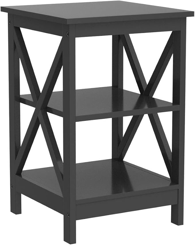 Yaheetech Black End Table Set of 2, Easy Assembly - Image 4