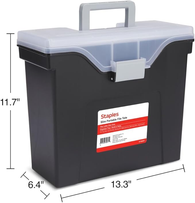 STAPLES Slim Portable File Tote, Letter Size - Image 5