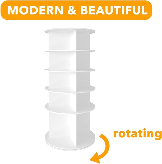 SpaceAid Rotating Shoe Rack 5 Tier Organizer, High Bottom Design Shoe Tower - Image 7