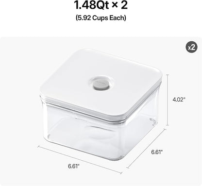 VAKUEN Premium Airtight Food Storage Containers, Square 2PC/Set, Smart - Image 2