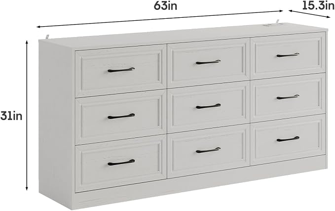 Fameill Dresser for Bedroom, 9 Drawer Wide Dresser Organizer - Image 2