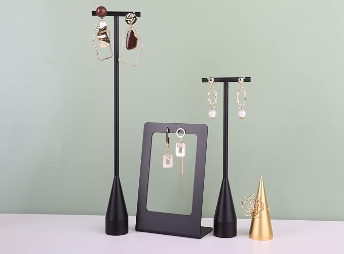 GemeShou 2pcs Black earring display T bar stand, Big jewelry earring holders - Image 5