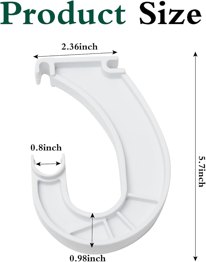 4Pcs Hanging Closet Rod Support, 3/4 Closet Shelf Rod Holder, Sturdy J-Shaped - Image 2