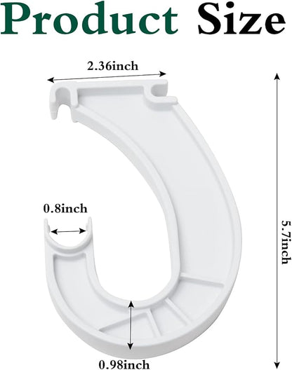 4Pcs Hanging Closet Rod Support, 3/4 Closet Shelf Rod Holder, Sturdy J-Shaped - Image 2