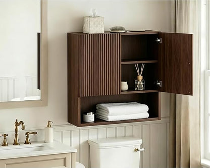 Dark Walnut Bathroom Wall Cabinet - Image 4
