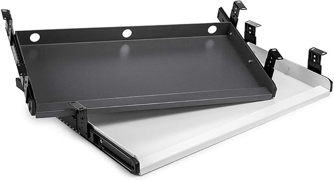 Keyboard Tray Under Desk Heavy-Duty Metal Slide-Out Platform Drawer Tray - Image 3