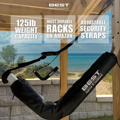 Best Marine and Outdoors Kayak Storage Rack, 2 Premium Wall Mount Racks - Image 4