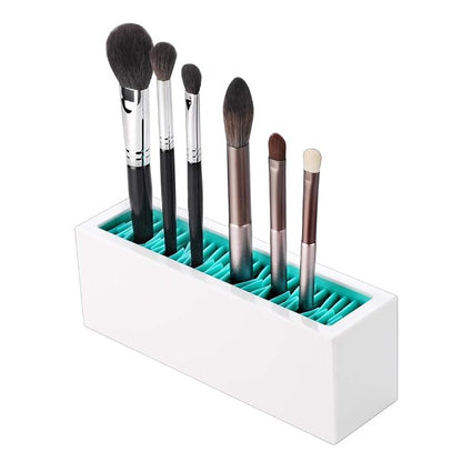 Makeup Brushes Holder Organizer, Silicone Vanity Air Drying Rack Display Storage by JAMEND+CLXP
