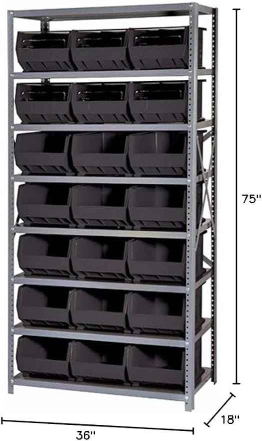 Quantum Storage Systems QSBU-255BL Giant Open Hopper Steel Shelving System - Image 2