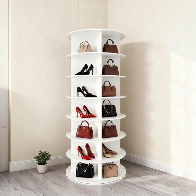 Shoe Organizer 7-Tier Spinning Shoe Rack - Image 7