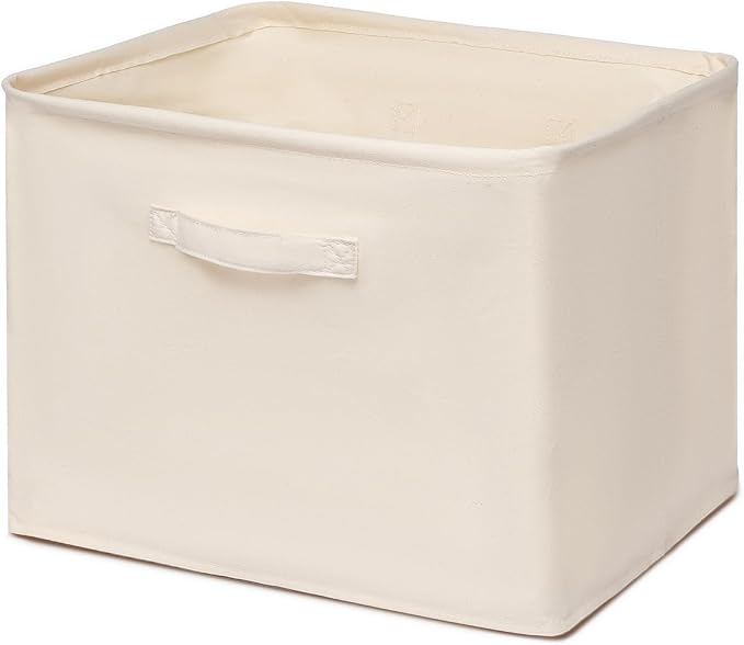 Foldable Storage Bins with Lids Cotton Canvas Rectangular Storage Box Ideal - Image 9