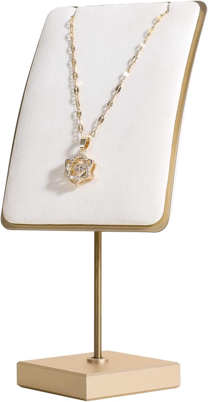 GemeShou White jewelry necklace display by GemeShou