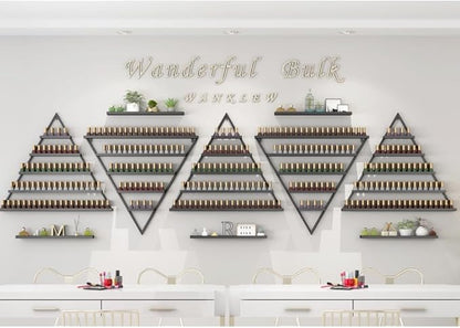 Elegant Wall Mounted Nail Polish Storage Rack Set of 10 Triangular Cosmetic - Image 6