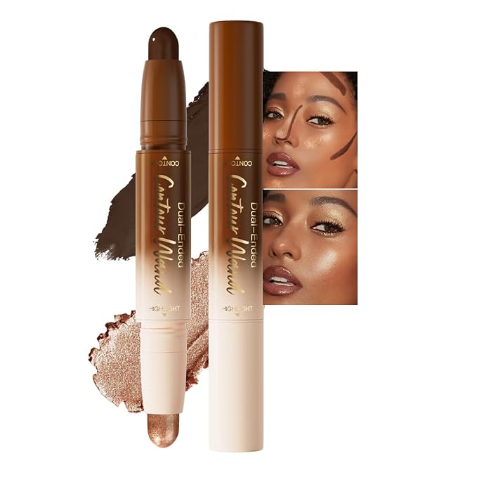 evpct Black Cocoa & Bronzer Shimmer Cream Contour Stick Face Body Makeup Dual by evpct