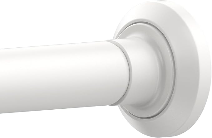 ENJOYBASICS 1" White Shower Curtain Rod, 30-52" Adjustable, Secure Tension | by ENJOYBASICS