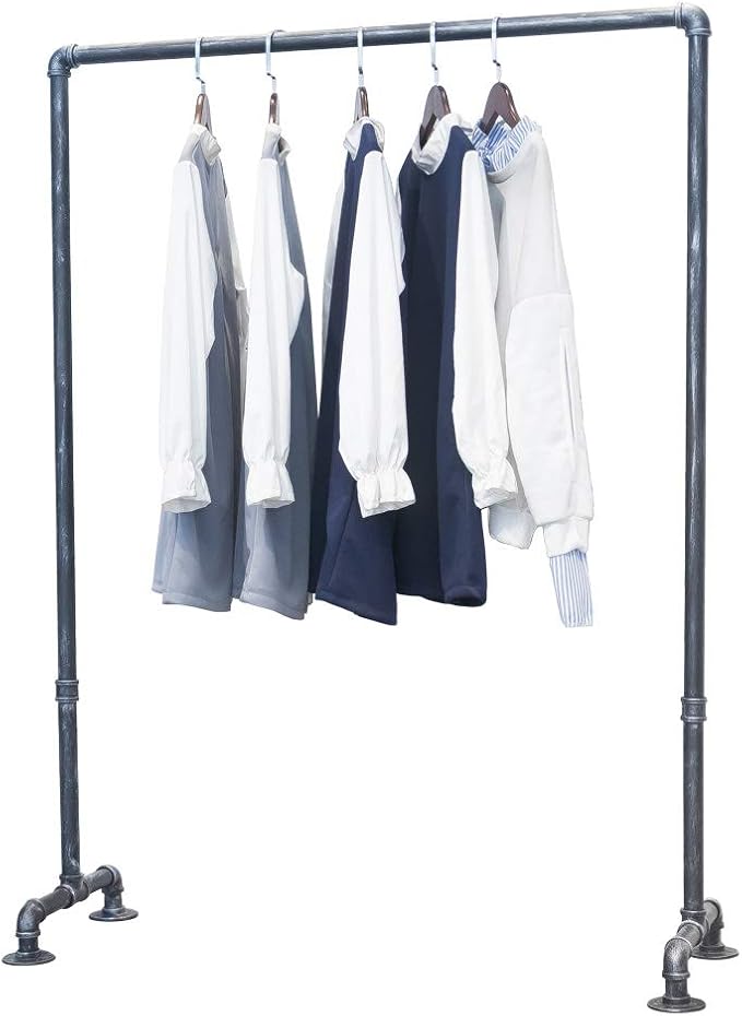 Industrial Pipe Clothing Rack 59in, Clothes Racks - Image 5