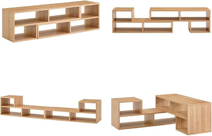 L-Shaped TV Stand for TVs up to 50''+, Modular TV Stand Light Wood | Modern - Image 9
