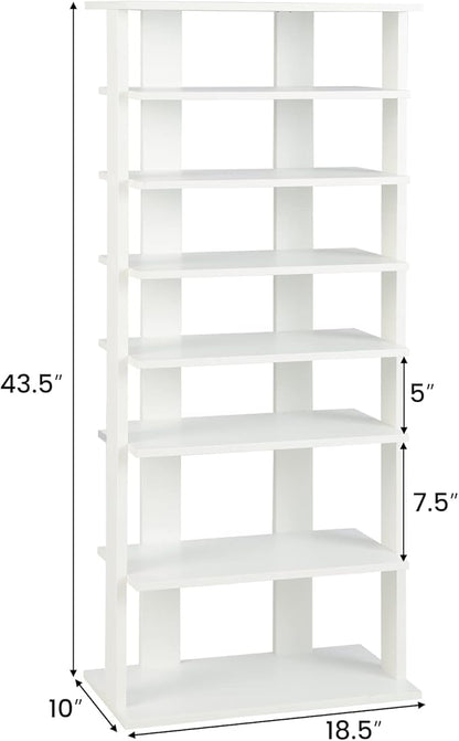 Tangkula 8-Tier Vertical Shoe Rack, Space-Saving Corner Shoe Organizer - Image 2
