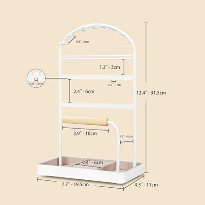 Multi-Functional Jewelry Holder Organizer Necklace Display Stand Velvet Lined - Image 6