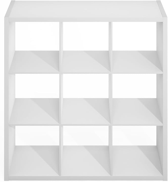Furinno Simple Cube Storage Organizer, 9-Cube Display Shelf, Open Back Shelving - Image 8