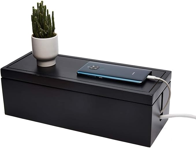 Changsuo Cable Management Box Wooden Cord Organizer Box by ChangsuoProducts