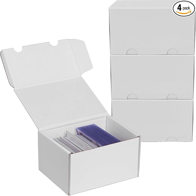 NUMINA Small Trading Card Storage Box 4 Pack, 160 Toploader Card Corrugated by NUMINA