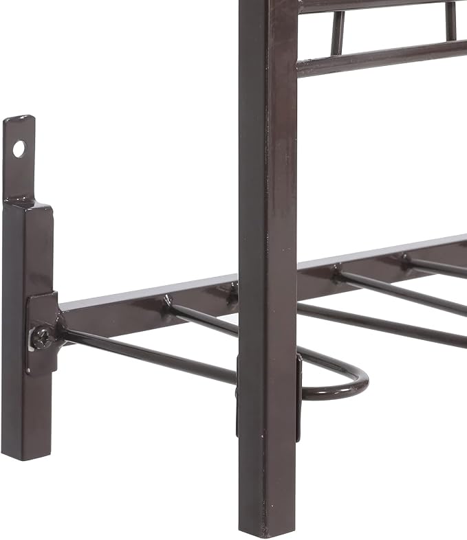 MyGift 5-Tier Wall Mounted Dark Brown Metal 18 Pair Boot and Shoe Storage Rack - Image 7