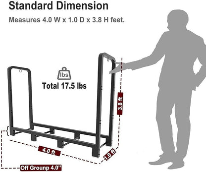 Firewood Rack Stand 4ft Heavy Duty Logs Holder - Image 6