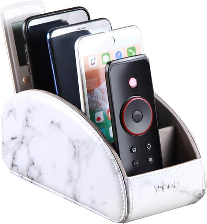 All-in-One Leather White TV Remote Holder by YAPISHI