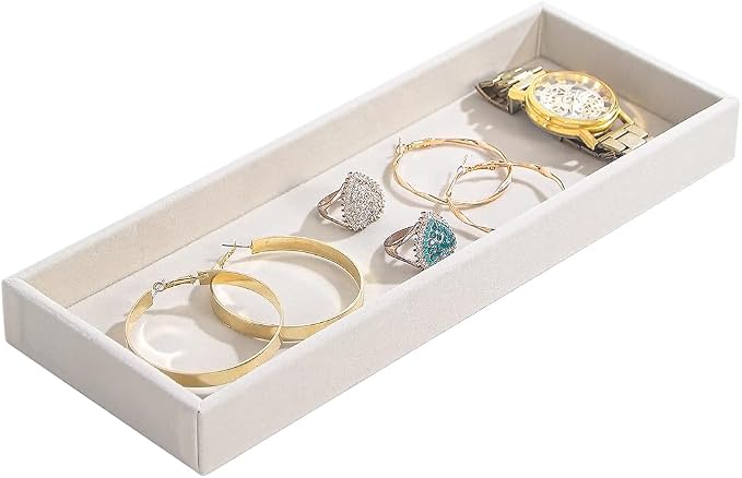 Divided Drawer Organizer Tray, Velvet Jewelry Storage Tray, Necklace Bracelet by FocusOnJewelryDisplay