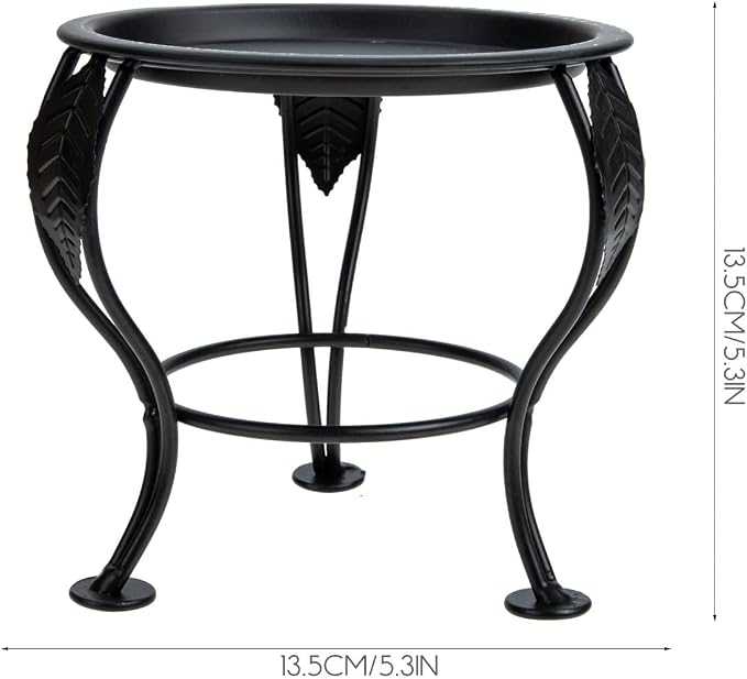 Kisangel Iron Flower Pot Holder Planter Stand, Mini Tripod Iron Art Plant Rack - Image 5