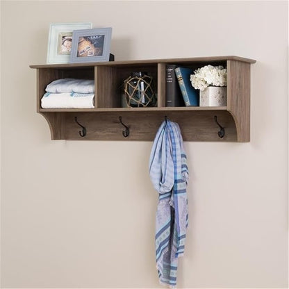 Prepac Drifted Gray 48" Contemporary Wall Mounted Coat Rack, Coat Hooks Wall - Image 6